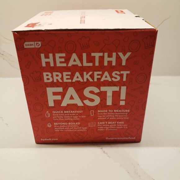 New Dash Rapid Egg Cooker 6 Egg Capacity One Touch Cooking 360 Watts - Picture 3 of 7